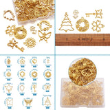 DIY Jewelry Making Kit - Open Back Bezel Pendants Golden Butterfly Flower Leaf