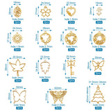 DIY Jewelry Making Kit - Open Back Bezel Pendants Golden Butterfly Flower Leaf