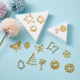DIY Jewelry Making Kit - Open Back Bezel Pendants Golden Butterfly Flower Leaf