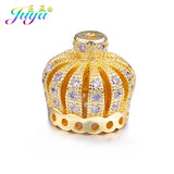 Micro Pave Zircon Metal Crown Bead Caps for Jewelry Making