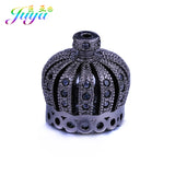 Micro Pave Zircon Metal Crown Bead Caps for Jewelry Making