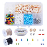 DIY Jewelry Making Set with Cowrie Shell Beads, Glass Seed Beads