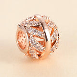 Sparkling Leaves Charms 925 Silver Bracelets Beads For Jewelry Making