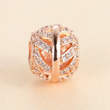 Sparkling Leaves Charms 925 Silver Bracelets Beads For Jewelry Making