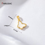 14K Plated Brass Shell Butterfly Charm For Necklace Making