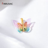 14K Plated Brass Shell Butterfly Charm For Necklace Making