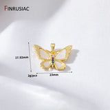 14K Plated Brass Shell Butterfly Charm For Necklace Making