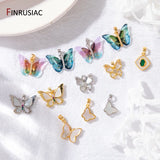 14K Plated Brass Shell Butterfly Charm For Necklace Making