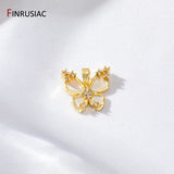 14K Plated Brass Shell Butterfly Charm For Necklace Making