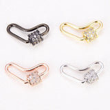 Zircon Charms Brass Accessories for Necklace Bracelet - 4 Pieces