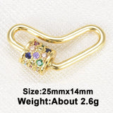 Zircon Charms Brass Accessories for Necklace Bracelet - 4 Pieces