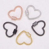 Zircon Charms Brass Accessories for Necklace Bracelet - 4 Pieces