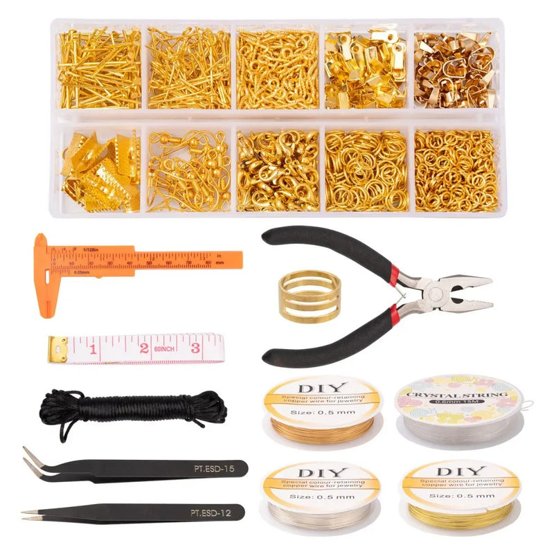 Jewelry Making Supplies Set with Tools Open Jump Rings Lobster Clasps