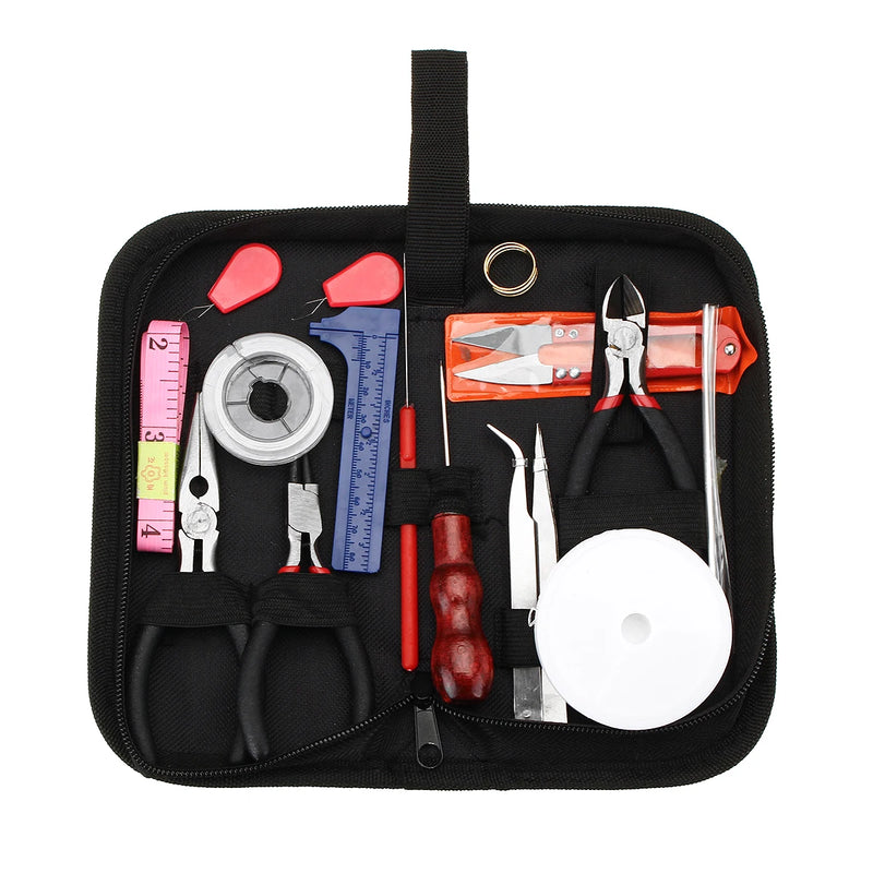 DIY Jewelry Making Tool Kit 22 Pieces Bead Cord Set Craft Repair Tool Bag