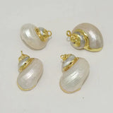 Vintage Natural Mother of Pearl Shell Pendants Abalone Shell Plated