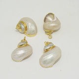 Vintage Natural Mother of Pearl Shell Pendants Abalone Shell Plated