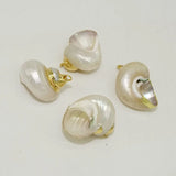 Vintage Natural Mother of Pearl Shell Pendants Abalone Shell Plated