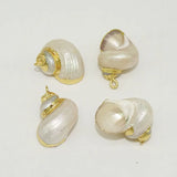 Vintage Natural Mother of Pearl Shell Pendants Abalone Shell Plated
