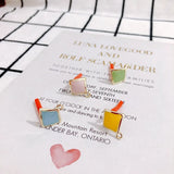 DIY 925 Silver Needle Alloy Diamond Earrings Material 4pcs
