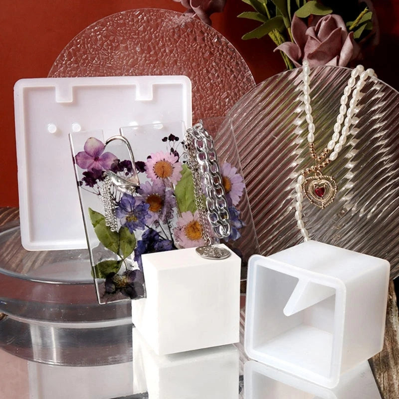 Resin Mold Jewelry Organizer Holder Earrings Necklace Display Stand