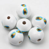Wooden Beads 15mm Cartoon Animal Plant Toy Cup Car Pattern Beads Jewelry Making