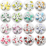 Wooden Beads 15mm Cartoon Animal Plant Toy Cup Car Pattern Beads Jewelry Making