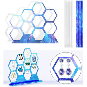 DIY Jewelry Storage Resin Mold Hollow Earrings Hexagonal Pendant Silicone Mold