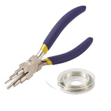 DIY Jewelry Tool Set with Round Nose Pliers and Copper Wire, Mixed F80