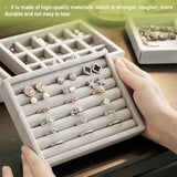 Velvet Jewelry Tray Display Box Portable Ring Bracelet Organizer