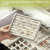Velvet Jewelry Tray Display Box Portable Ring Bracelet Organizer