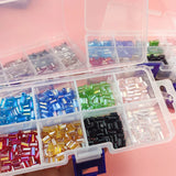 600pcs Austria Crystal Glass Spacer Beads DIY Kit Set Box 3X6mm
