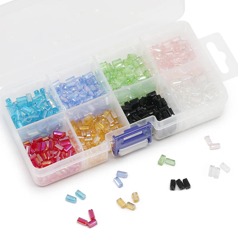 600pcs Austria Crystal Glass Spacer Beads DIY Kit Set Box 3X6mm