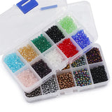 DIY Kit Set Box 3mm 2000pcs Faceted Round Crystal Glass Beads for Jewelry Making