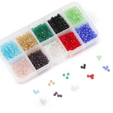 DIY Kit Set Box 3mm 2000pcs Faceted Round Crystal Glass Beads for Jewelry Making