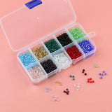 DIY Kit Set Box 3mm 2000pcs Faceted Round Crystal Glass Beads for Jewelry Making
