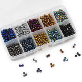 Faceted Flat Round Austria Crystal Glass Spacer Beads DIY Kit Set 1000pcs