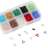 Faceted Flat Round Austria Crystal Glass Spacer Beads DIY Kit Set 1000pcs
