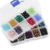 Faceted Flat Round Crystal Glass Beads DIY Kit Set