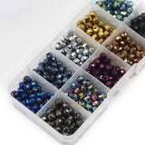 Faceted Flat Round Crystal Glass Beads DIY Kit Set