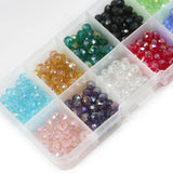 Faceted Flat Round Crystal Glass Beads DIY Kit Set