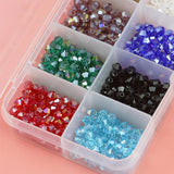 Crystal Bicone Austrian Beads 4mm Glass Spacer 1000pcs DIY Kit Set Box