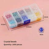 Crystal Bicone Austrian Beads 4mm Glass Spacer 1000pcs DIY Kit Set Box
