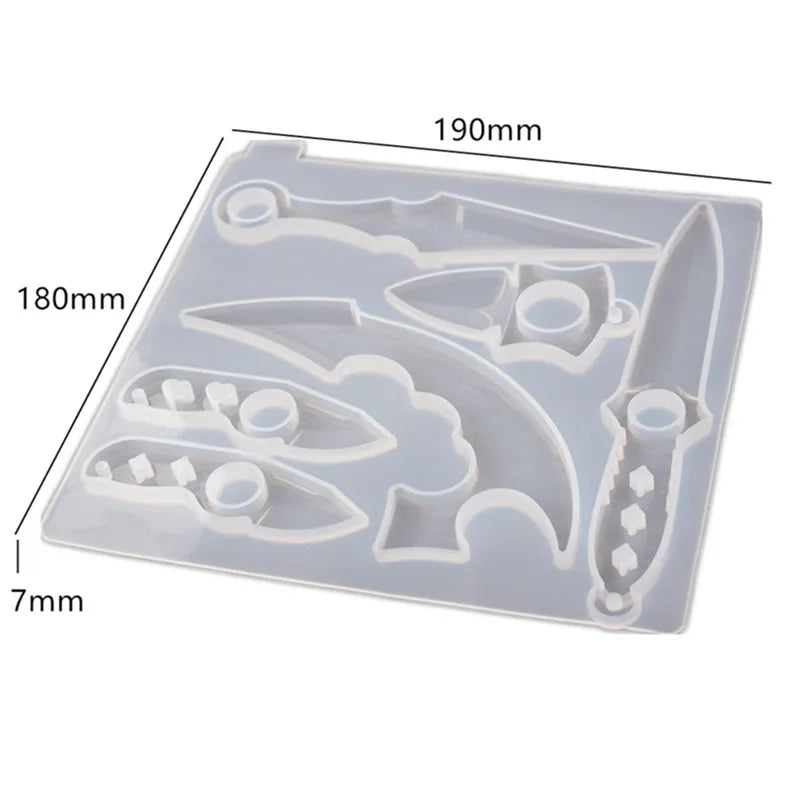 DIY Defense Epoxy Resin Silicone Molds Tool Keychain Pendant Crafts Supplies