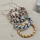DIY Knit Bangles Hemp Rope Wristbands Bracelets Ethnic Gift