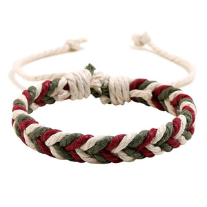 DIY Knit Bangles Hemp Rope Wristbands Bracelets Ethnic Gift