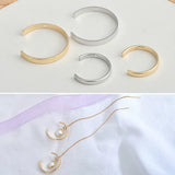 Geometry C-Shaped Earrings 14K Copper Plated DIY Korea Accessories