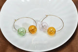 Korea Mermaid Foam Glass Bubble Earrings Pendant