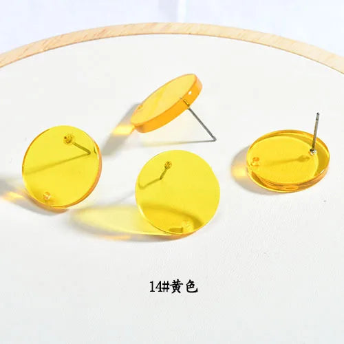 Korea Acrylic Disc Ear Pin, Jelly Color European Ear Studs