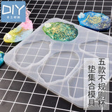 Large Swing Table Crystal Epoxy Resin Mold Coaster Base Silicone Mold