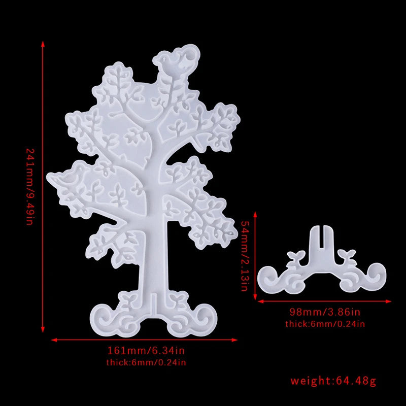 Leaf Jewelry Bracket Resin Mold Bird Branch Display Silicone Mold